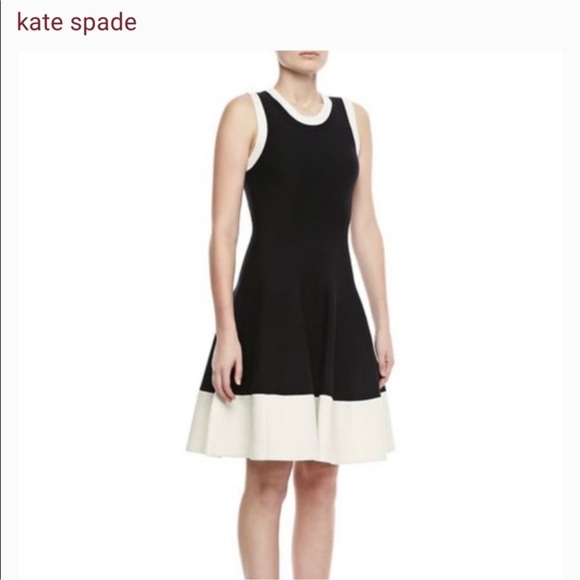 Kate Spade Quincy Brighton Black And Cream Cocktail Dress - Picture 1 of 6